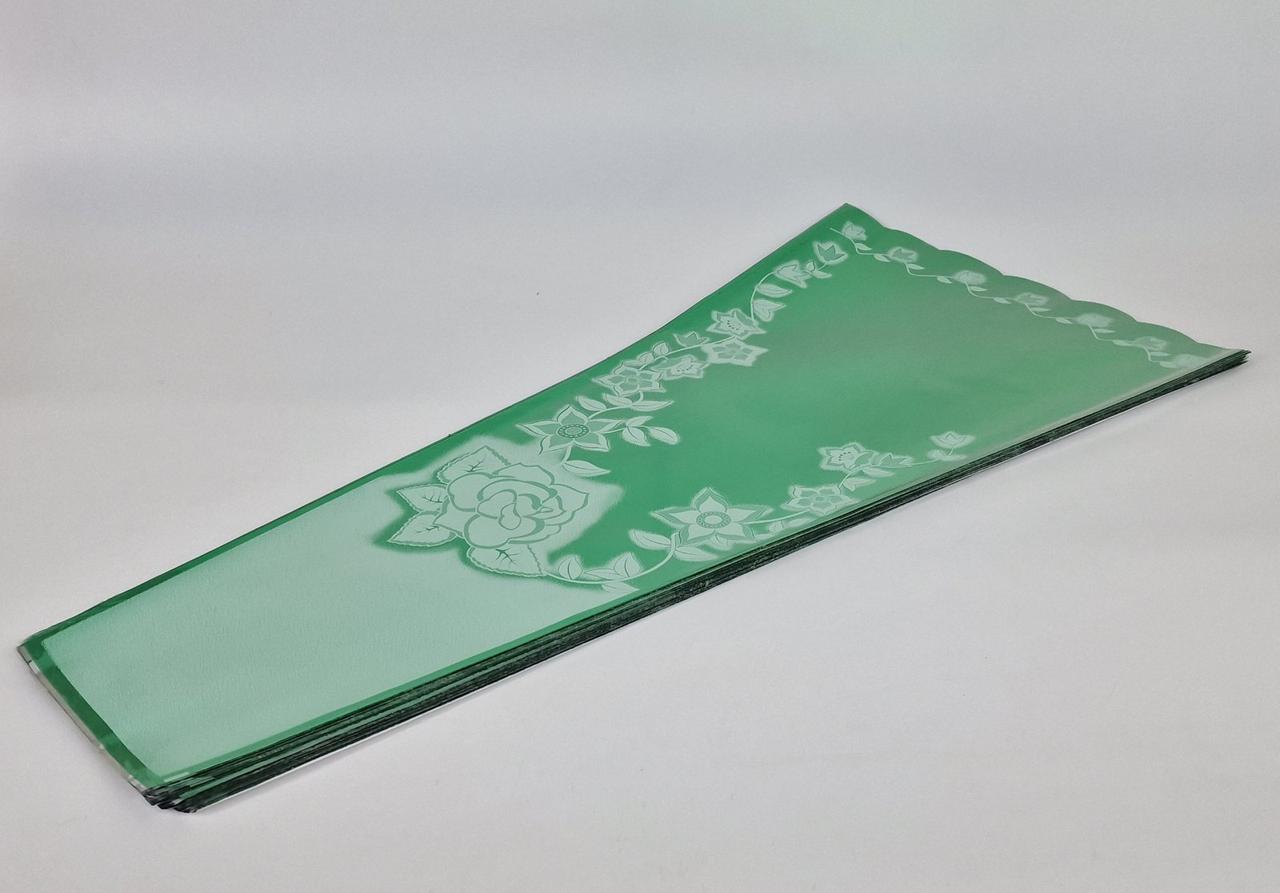 Конусне паковання під квіти h80/14низ/38верх метал зелений (100 шт.) візерунок144 (3) (100 шт), фото 1