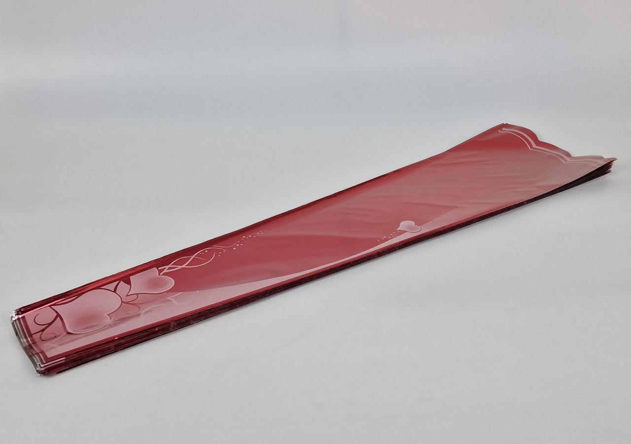 Конусне паковання під квіти h80/ 9низ/21верх метал червоний (100 шт.) візерунок141 (8) (100 шт.), фото 1