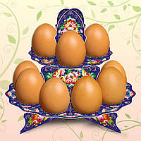 Декоративная подставка для яиц №12 "Жостово" (12 яиц) низкая (1 шт)