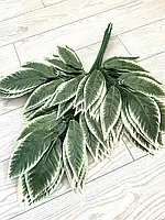 Штучна гілка манго Листя для декору (біло-зелене 72 см паковання 12 штук)