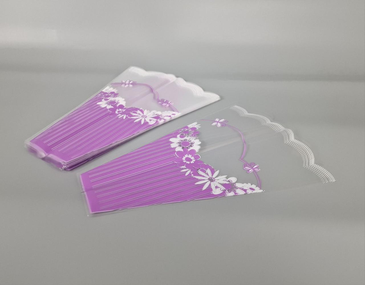 Упаковка конус під квіти h40/10низ/30верх" Літо "бузковий (100 шт) 160 (1) (100 шт), фото 1