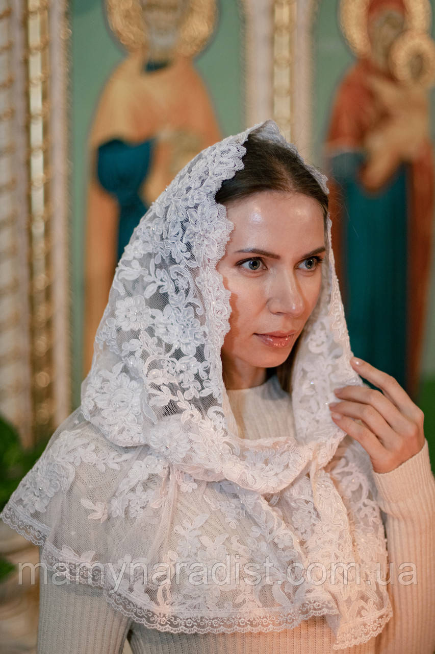Палантин у церкву на хрещення, вінчання, хустина в церкву