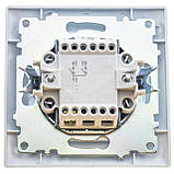 Вимикач Quantum BEATA двоклавішний білий, 1шт/уп, фото 3