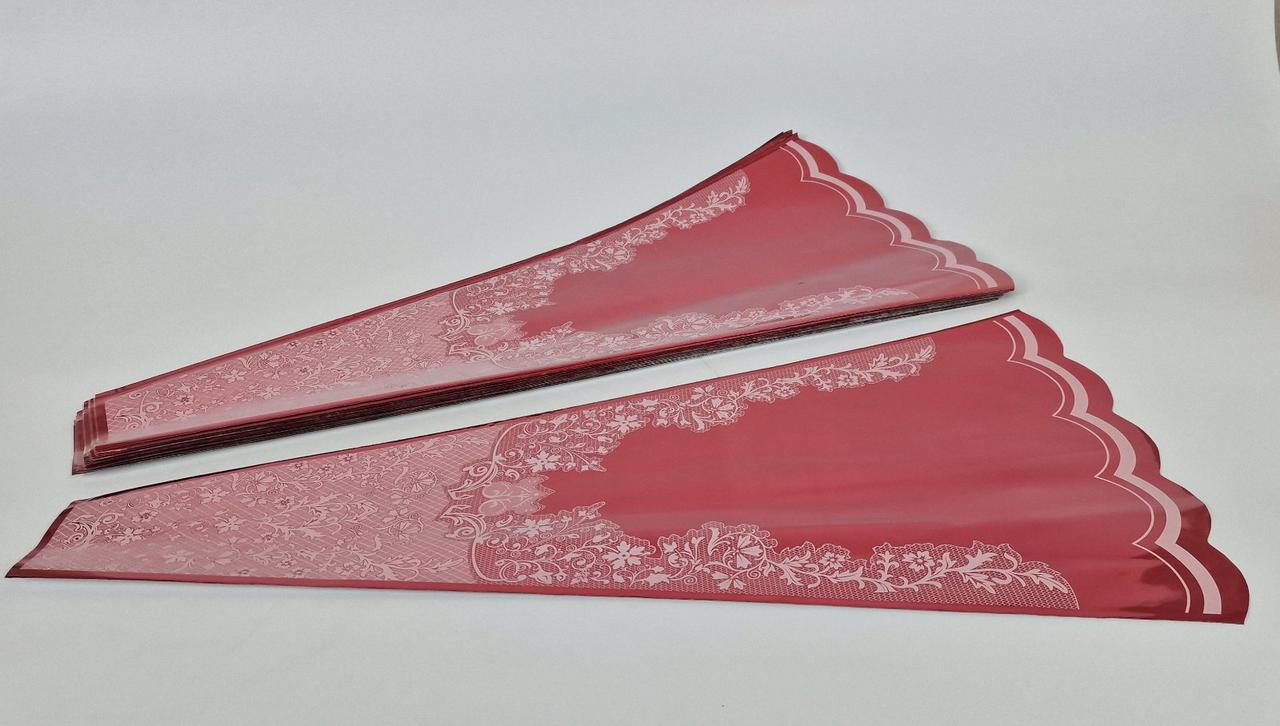 Конусне паковання під квіти h60/7низ/31верх метал червоний (100 шт.) візерунок130 (6) (100 шт.), фото 1