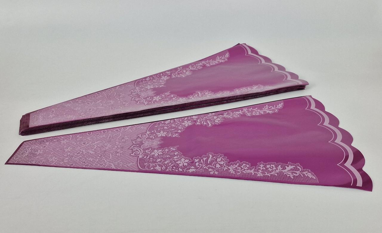 Конусне паковання під квіти h60/ 7низ/31верх метал малиновий (100 шт.) візерунок130 (9) (100 шт.), фото 1