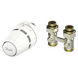 Комплект із термоголовкою Regus для нижнього під'єднання радіатора М30х1,5 прямий 015G5308 Danfoss, фото 2