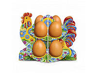 Декоративна підставка для яєць №8.1 Півник-петриківка (8 яєць) ТМ EASTERS
