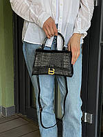 Женская сумка Balenciaga Hourglass Bag Croco