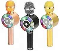 Караоке-микрофон WSTER WS-669 беспроводной Bluetooth детский микрофон караоке с динамиком блютуз колонка c