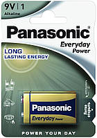 Panasonic Батарейка EVERYDAY POWER щелочная 6LR61(6LF22, MN1604, MX1604, Крона) блистер, 1 шт. Shvidko -