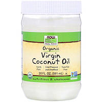 Органическое натуральное кокосовое масло Now Organic Virgin Coconut Oil 591ml
