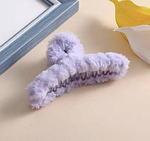 Шпилька — крабик для волосся хутряна, бузок