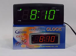 Годинник електронний СХ 819 — 2 (зелена підсвітка) з будильником і термометром.dr