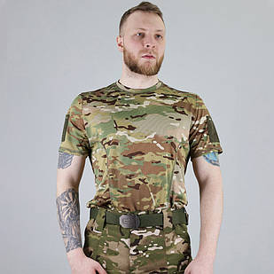 🔥 Футболка тактична з вентиляцією "Velcro CoolMax" (multicam) НГУ, ВСУ, ЗСУ, військова, мультикам