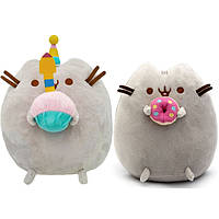 Набір м'яких іграшок S&T Pusheen cat з кексом та пончиком 21х25 см Сірий (vol-9990)