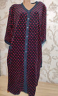 Гарний домашій одяг, жіночий бордовий халат на запах, з коміром, розмір 56.