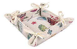 Хлібниця текстильна Пасхальна корзинка для солодощів Limaso 20х20х8 см. гобелен