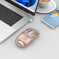 Беспроводная мышка Wireless Mouse M133 Розовая мышка для компьютера и ноутбука Bluetooth - блютуз мишка (NS)