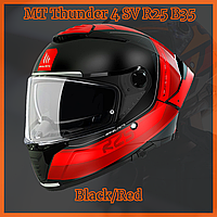 Шлем MT Thunder 4 SV R25 B35 Black/Red, XL