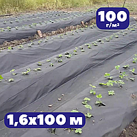 Мульчирующее агроволокно 100 г/м² черное 1,6х100 против сорняков AgroSta для винограда и укрытия почвы санбонд