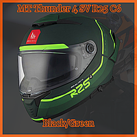 Шлем MT Thunder 4 SV R25 C6 Black/Green, L