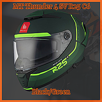 Шлем MT Thunder 4 SV R25 C6 Black/Green, XL