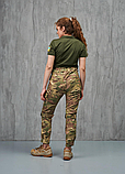 Жіночі камуфляжні армійські штани тактичні карго з наколінниками, фото 3