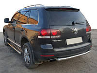 Задняя защита AK002 (2 шт., нерж) для Volkswagen Touareg 2002-2010 гг DOK