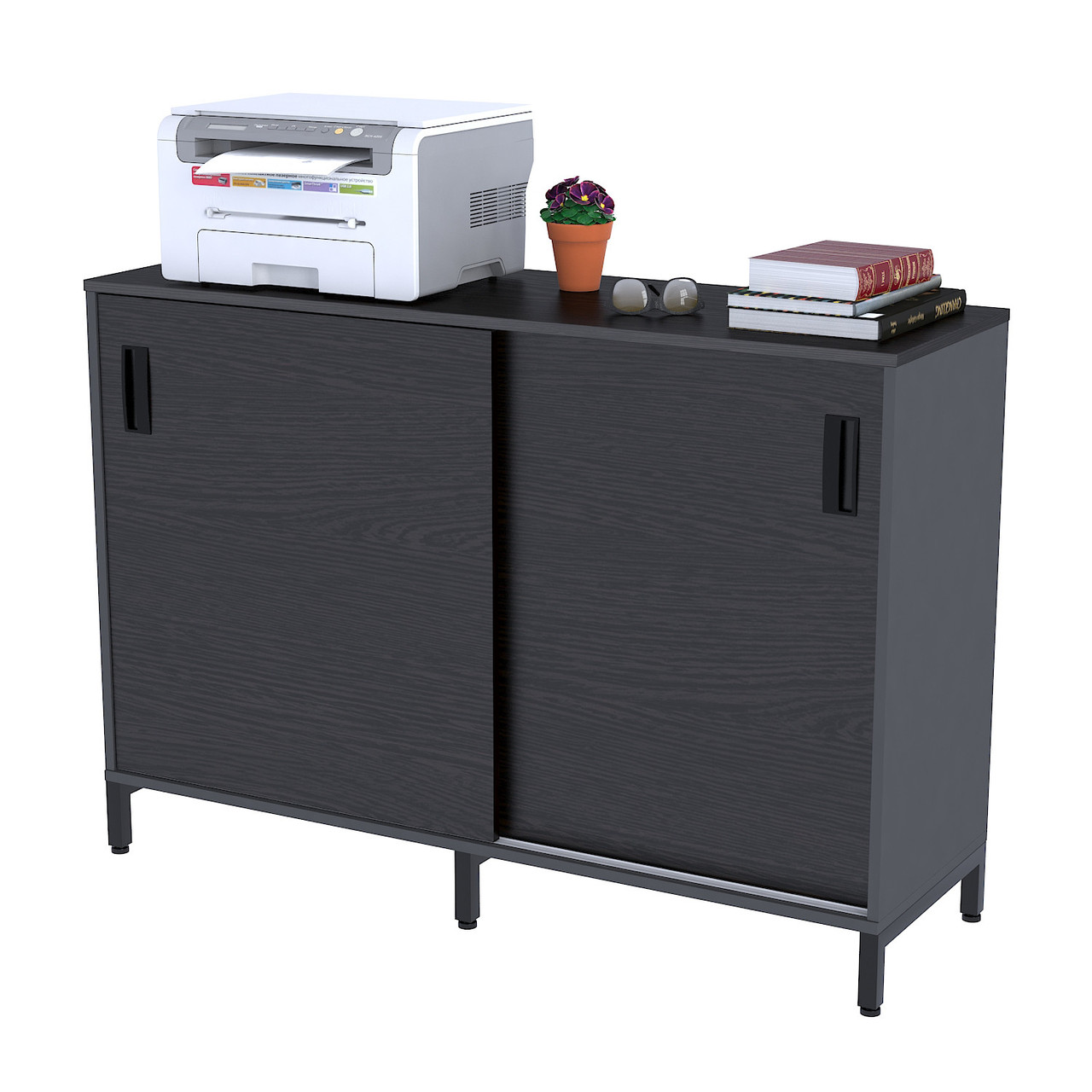Тумба офісна приставна LS-1200-830 антрацит Венге Луїзіана. Тумбочка для дому та офісу, фото 1