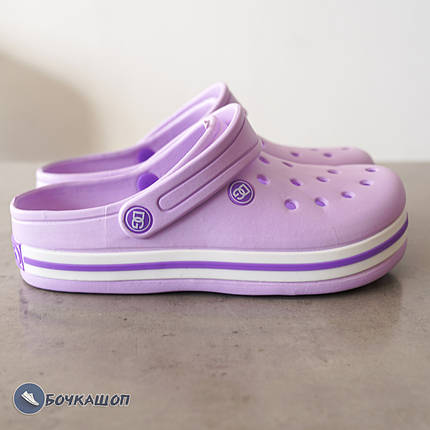 Жіночі крокси лавандового кольору, фото 1