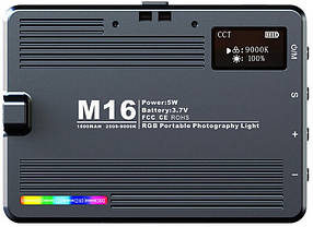 Акумуляторна світлодіодна RGB-накамерна лампа M16 RGB