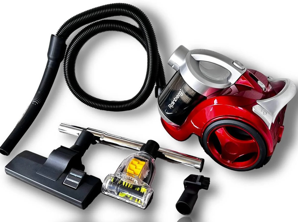 Контейнерний пилосос Rainberg RB-655TB 2500W 35 L Red + ТУРБОЩІТКА