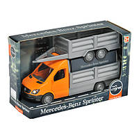 Машинка Tigres Бортова Mercedes-Benz Sprinter із причепом помаранчева 1:24 (39667)