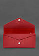 Шкіряний клатч (портмоне) на кнопці 5.0 червоний краст, фото 2