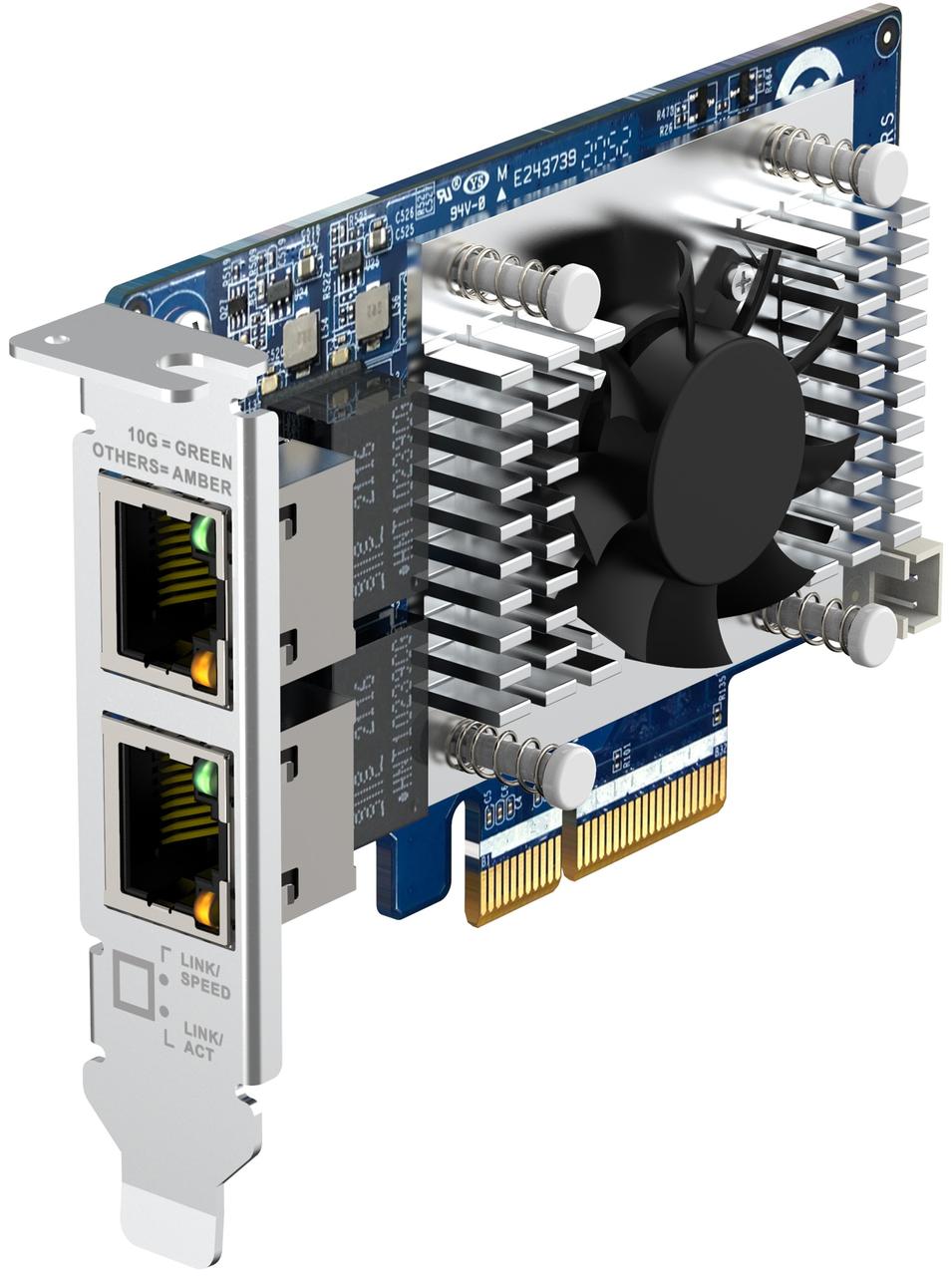 QNAP Сетевая карта Dual-port (10Gbase-T) 10GbE PCIe Gen3 x4 Shvidko - Порадуй Себя - фото 4 - id-p2125291919