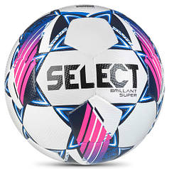 М'яч футбольний SELECT Brillant Super HS v24 (FIFA QUALITY PRO APPROVED)  (002) біл/синій, 5