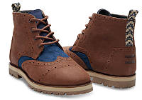 Чоловічі черевики броги TOMS Men's Brogue Boot Chestnut Brown Full Grain Leather розмір 43 EUR/ 9.5 usa / 8.5 uk