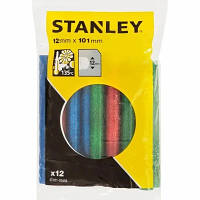 Клеевые стержни Stanley d=11,3 мм, L= 100 мм, низкотемпературный, три цвета, 12 шт STHT1-70436 n