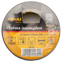 Изоляционная лента Sigma ПВХ черная 0.13мм*19мм*10м Premium 8411601 n