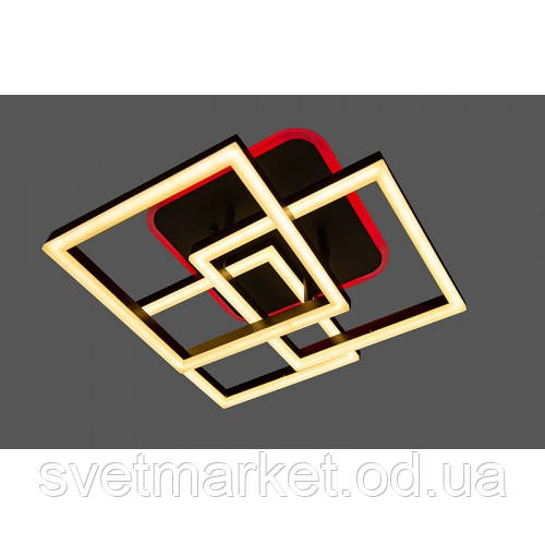 Сучасна стельова люстра геометрія 11058-3BK LED 3color dimmer, фото 1