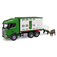Ігровий набір Bruder Scania Super 560R для перевезення тварин (03548)
