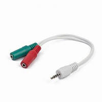 AudioCabel Cablexpert 3,5 мм 4-пин-3,5 мм стерео моно-микрофон розетки 0,2 м, стерео, белый