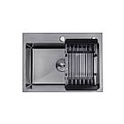 Кухонна мийка Kroner KRP Schwarze — 5843HM PVD (3/1 мм), фото 4