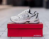 Мужские кроссовки New Balance 530 White белые повседневные кожаные кроссовки спортивные кросы нью баланс