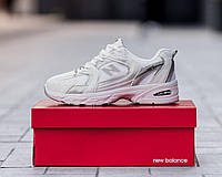 Мужские кроссовки New Balance 530 белые повседневные кожаные кроссовки спортивные кросы нью баланс
