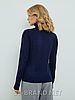 S/M, L/XL. Темно-синій однотонний базовий жіночий гольф (водолазка), фото 8