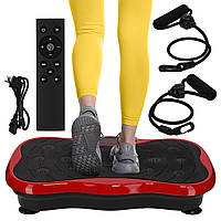 Віброплатформа для тренувань 4FIZJO Ultra+ з пультом та еспандерами Black/Red (P-5905973401531)