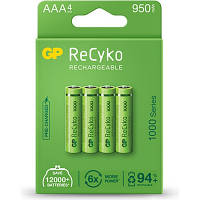 Аккумулятор Gp AAA 950mAh ReCyko 1000 Series, 4 battery pack 100AAAHCE-EB4 / 4891199186585 n
