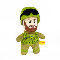 М'яка іграшка Солдат ЗСУ з бородою KidsQo 25 см (KD704)