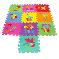 Дитячий ігровий килимок мозаїка EVA Рослини M 0386 10 частин Різнокольоровий